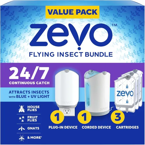 Miniatura 11 de Zevo MAX - Atrapa insectos y trampa para moscas para interiores, trampa de insectos voladores para mosquitos, moscas domésticas y de la fruta, uso