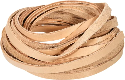 Miniatura 13 de uxcell Cordón de cuero plano de 5.5 yardas, 0.079 in, tiras de cuero de 0.079 pulgadas de grosor, cuerdas de cordones para manualidades, Negro