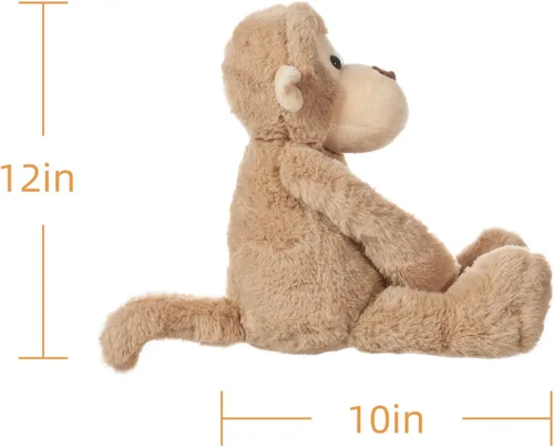 Miniatura 8 de Apricot Lamb Toys Peluche de Mono Marrón Claro Animal de Peluche Suave y Tierno Perfecto para Niño (Mono Marrón Claro, 12 Pulgadas)