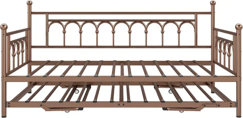 Miniatura 6 de Sofá cama individual con cama nido, cama de día con cama nido, cama individual con soporte de listones de acero, cama individual con nido emergente