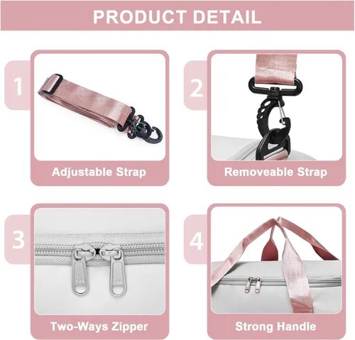 Miniatura 311 de Pequeña bolsa de gimnasio para mujer, bolsa de viaje con compartimento para zapatos