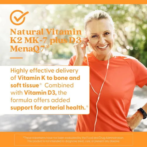 Miniatura 7 de Doctor's Best Vitamina natural K2 MK-7 Plus D3 - Suplemento VIT D3 y K2 MK7 para hombres y mujeres, apoya la salud de tejidos, arterias y huesos