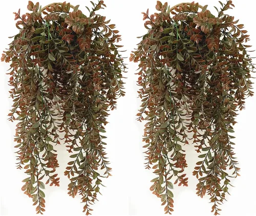 CATTREE Vid colgante artificial, hojas de hiedra sintética, plantas de plástico, plantas de hojas falsas, plantas de hojas artificiales, resistentes