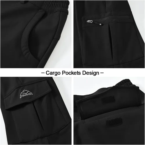Miniatura 3 de TBMPOY Men's Snow Ski Waterproof Softshell Snowboard Pants Outdoor Hiking Fleece Lined Wear Resistant Windproof