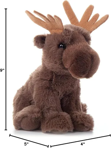 Miniatura 8 de The Petting Zoo Peluche de alce, regalos para niños, animales salvajes de la vida silvestre, juguete de peluche de alce de 9 pulgadas