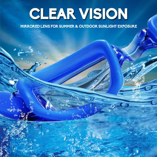 Miniatura 4 de EverSport Gafas de natación para niños, paquete de 2 gafas de natación para niños y adolescentes, gafas de natación antivaho anti-UV para jóvenes