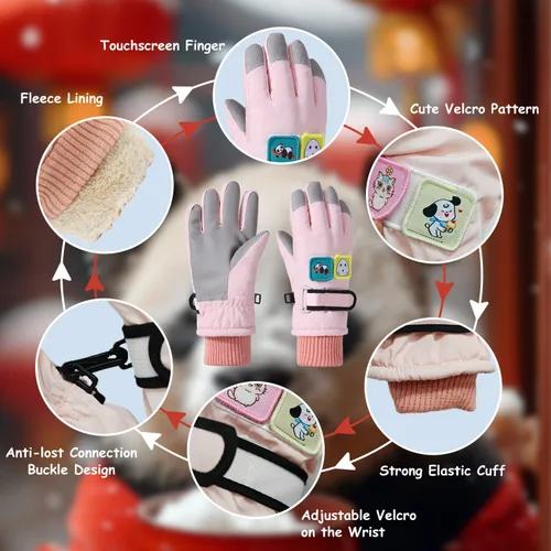 Miniatura 83 de Guantes de nieve para hombre y mujer, impermeables, para invierno, cálidos, para esquí, snowboard, guantes para mujer