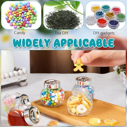 Miniatura 7 de Umigy 60 mini tarros de vidrio con tapas de 1.7 onzas, pequeños recipientes de vidrio con tapas para regalos de fiesta, regalos de boda, especias