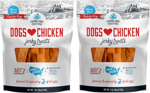 Miniatura 20 de Dulces para perros de pollo fabricados en los EE. UU. de Farmland Traditions, 3 lb