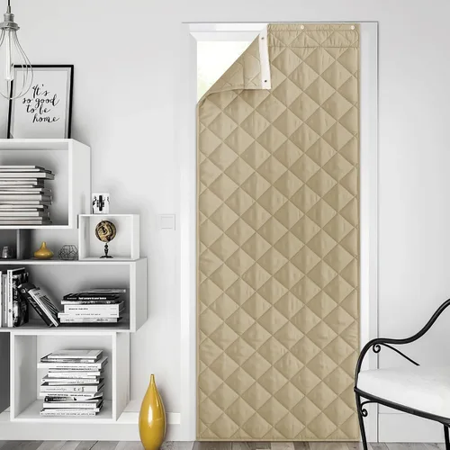 Miniatura 13 de NICETOWN Cortina de puerta con aislamiento térmico, opaca, ahorro de energía, con 3 formas de colgar, material grueso, fácil de instalar, mantiene