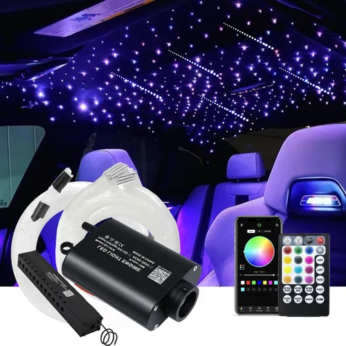 Miniatura 11 de AMKI Luces de fibra óptica de 16 W, kit de luz de techo Starlight con aplicación/control remoto, modo activado por sonido para decoración
