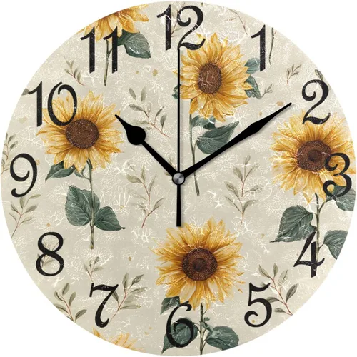 Miniatura 9 de Reloj de pared rústico retro con puerta de granero de madera, marrón, azul, funciona con pilas, silencioso, sin tictac, 10 pulgadas, reloj de mesa