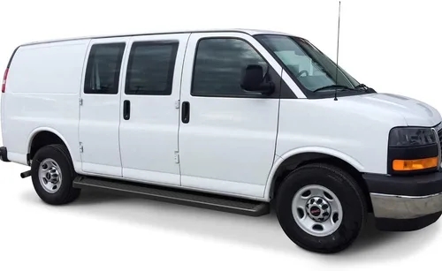 Miniatura 2 de APS Estribos de 6 pulgadas, color negro mate, compatibles con Chevy Express GMC Savana 1500 2500 3500 2003-2026 Van de tamaño completo de 3 puertas
