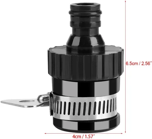 Miniatura 7 de Zerodis Conector universal de manguera de grifo, accesorio de conexión rápida de plástico negro para manguera de jardín, riego, lavadora a presión