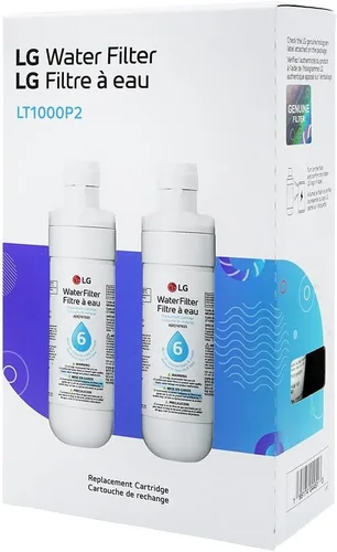 Miniatura 5 de LG LT1000P2 - Filtro de agua de repuesto para refrigerador de 6 meses/200 galones, reduce el cloro, 2 unidades (paquete de 1), color blanco.