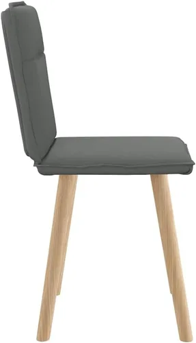 Miniatura 6 de Juego de 2 sillas de comedor modernas tapizadas de tela gris oscuro con marco de madera de metal para cocina, sala de estar, decoración de granja