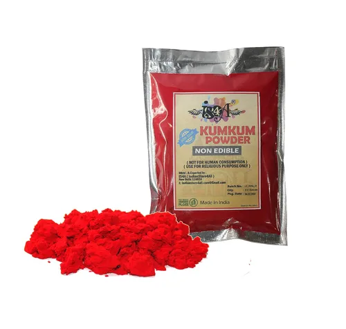 Miniatura 5 de IS4A Polvo de kumkum rojo oscuro indio puro (interior, kumkuma, Kum Kum) para Pooja, maquillaje y otros rituales hindúes (rojo oscuro, 0.90 onzas)