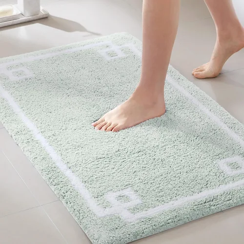 Miniatura 13 de Madison Park Evan Alfombra de Baño 100% Algodón con Respaldo Antideslizante - Tapete de Baño de Felpa Copetuda Lujoso, Absorbente, Secado Rápido