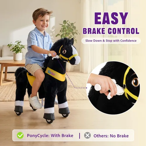 Miniatura 5 de PonyCycle Pony Cycle 4-7 caballo de montar con resorte, juguete de caballo balancín, modelo esencial E (89.9 cm de altura/tamaño 4) juguetes de Negro
