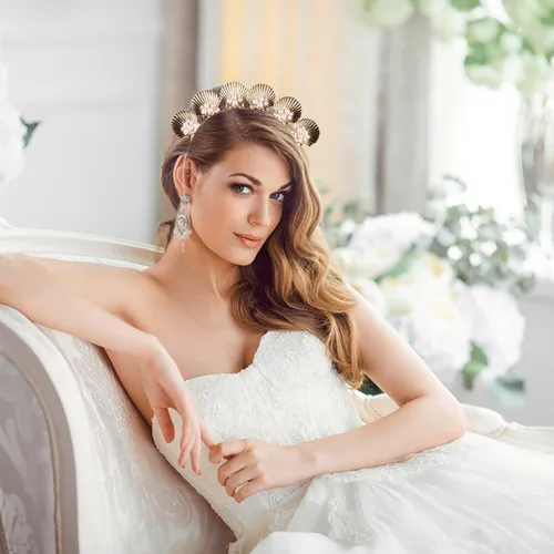 Miniatura 5 de minkissy Diadema de concha de perlas doradas, accesorio para el cabello para mujeres y niñas, vacaciones, boda, fiesta, cosplay, ligero y decorativo