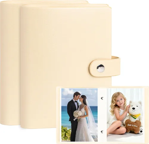 Miniatura 10 de Álbum de fotos pequeño, página interior negra con fuerte banda elástica, cada uno con capacidad para 64 fotos, mini libro de 4 x 6 pulgadas, álbum