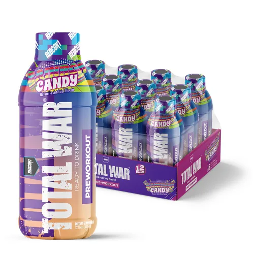 Miniatura 10 de REDCON1 Total War Listo para beber antes del entrenamiento, sabor fresa y mango - Fórmula RTD que potencia la resistencia, apta para dieta