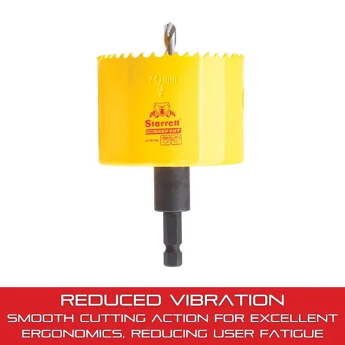 Miniatura 4 de Starrett ADCH0300 - Sierra de agujero de corte profundo bimetálica con eje y dientes HSS resistentes a la abrasión - Ideal para cortar metal, acero