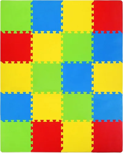 Kangler Alfombrillas de Juego de Rompecabezas para Niños, 20 Piezas de Baldosas de Piso de Espuma Extra Grandes y Coloridas, Alfombrillas de Piso