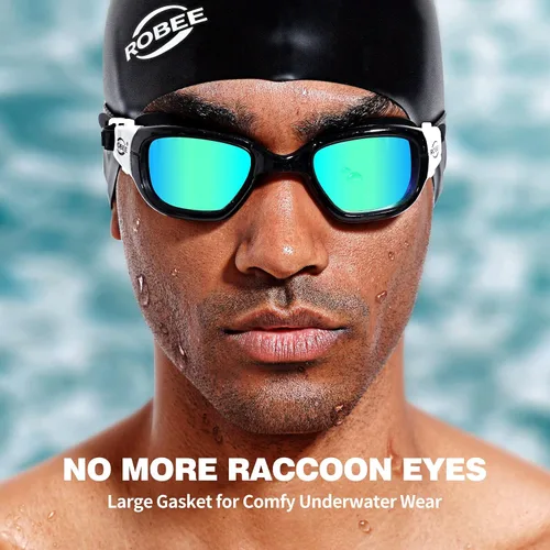Miniatura 2 de Robee Gafas de natación, gafas de natación polarizadas para adultos, para hombres, mujeres y jóvenes, gafas de piscina de agua