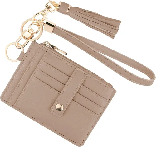 Miniatura 24 de KNGITRYI Billeteras pequeñas de pulsera para mujer RFID para tarjetas de crédito, cartera con llavero, cartera para tarjetas de crédito