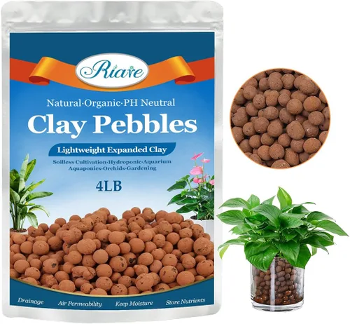 Miniatura 8 de Riare 6 LBS de piedras de arcilla expandida orgánicas - Bolas de leca natural de 4mm-16mm, guijarros de arcilla hidropónicos livianos para plantas