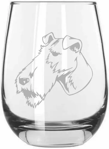 Miniatura 28 de Sakhalin Husky Dog - Copa de vino grabada personalizada de 15.25 onzas sin tallo
