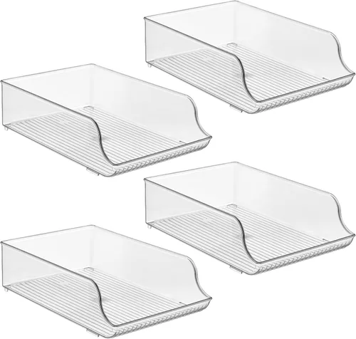 Miniatura 8 de Organizador de botellas de agua iDesign para refrigerador o despensa - Transparente - Fabricado en EE. UU Para nevera o despensa, transparente