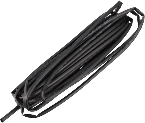 uxcell 5Meter 0.079 in Diámetro Interior Poliolefina Tasa 2:1 Tubo Termoencogible Tubo Alambre Envoltura Negro