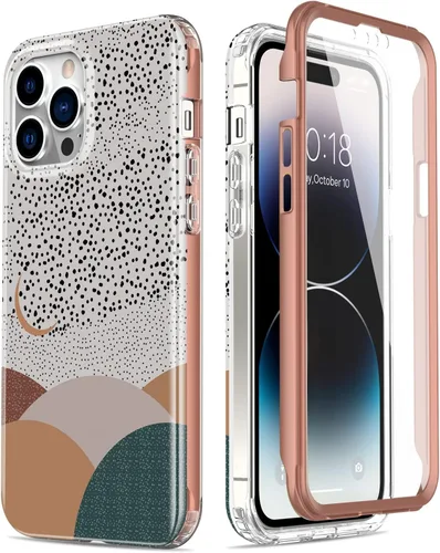 Miniatura 29 de Esdot Funda para iPhone 14 con Protector de Pantalla Integrado, Funda Resistente de Grado Militar con Diseños de Moda para Mujeres y Niñas, Funda