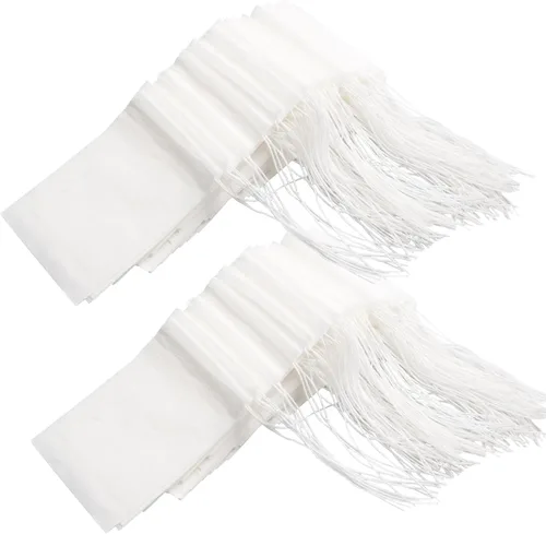 Miniatura 2 de Eketirry 100 bolsas de filtro de té para té suelto, bolsas de té vacías, material de papel de pulpa de madera natural, bolsas de filtro de té Blanco