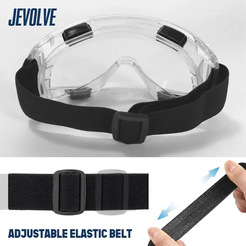 Miniatura 5 de Gafas de seguridad protectoras antivaho con lente transparente Visión amplia con diadema elástica ajustable perfecta para senderismo, surf, gafas