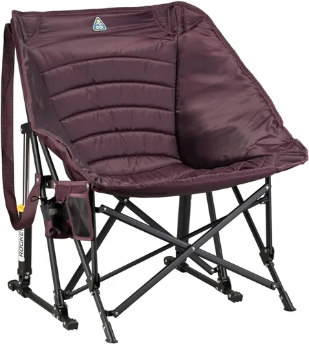 Miniatura 7 de GCI Outdoor - Mecedora plegable estilo sling para exteriores con portavasos y bolsillo para teléfono Rojo