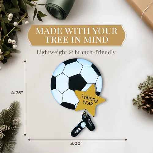 Miniatura 4 de Adorno de fútbol personalizado 2026 Adornos de Navidad deportivos grabados con láser para árbol Bola personalizada con regalo de recuerdo