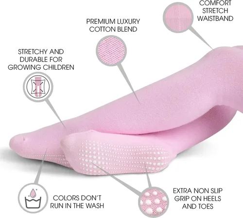 Miniatura 6 de LA ACTIVE Baby Girls Tights - Cozy Warm Cotton Cable Knit Winter Tights - Non-Skid Grip - Toddler Infant Newborn Kids