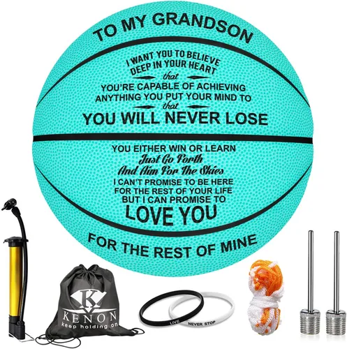 Miniatura 13 de K KENON Balón de Baloncesto Personalizado Grabado Personalizado para Hija Hijo Nieta Nieto Sobrino Sobrina Regalos de Navidad Cumpleaños - Nunca lo
