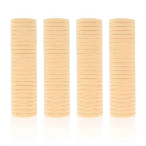 Miniatura 21 de Paquete de 100 ligas para el cabello sin costuras para mujeres y niñas, soportes para cola de caballo para cabello grueso (blanco)