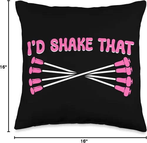 Miniatura 4 de Majorette & Baton Twirler Shirts & Merch I'd Shake That. Majorette Twirler Baton - Almohada giratoria, 16 x 16 pulgadas, multicolor