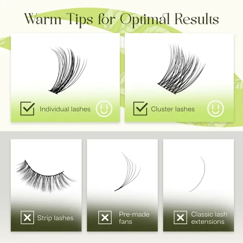 Miniatura 6 de CALAILIS Pegamento para pestañas en racimo de ojos sensibles abiertos, pegamento para pestañas en racimo extra fuerte de larga duración, adhesivo