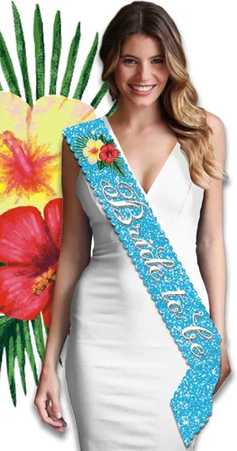 Miniatura 57 de Something Blue Gift for Bride To Be Sash - Banda de satén de grado nupcial - Decoraciones de despedida de soltera azul turquesa, Juego de 2 piezas