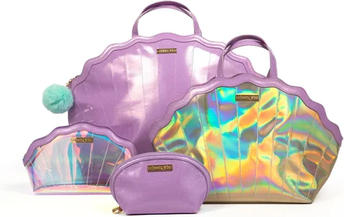 Miniatura 5 de Glimmer Wish Mermaid Selfcare Keepall y Mermaid Purple Pearl Pouch, bolsa de viaje para artículos esenciales y pequeña bolsa de cosméticos, regalos