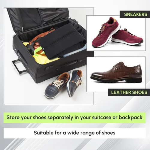 Miniatura 7 de 1 bolsa de tacos a prueba de olores de 4 capas, se adapta hasta la talla 14, resistente al olor y al barro, impermeable, se adapta a zapatos de Negro