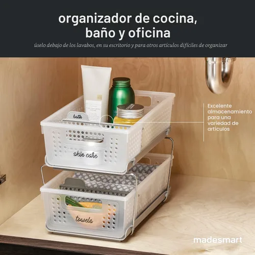 Miniatura 5 de madesmart organizador de dos estantes c/divisores 2 W