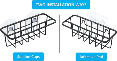 Miniatura 4 de TESOT Organizador de fregadero con soporte para esponja para fregadero de cocina, colgador para paños de cocina 2 opciones de suspensión