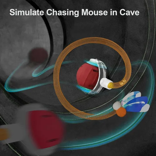 Miniatura 2 de Juguetes interactivos para gatos con bola de rodadura rápida en túnel para gatos – Bola activada por movimiento en túnel de enriquecimiento, juego